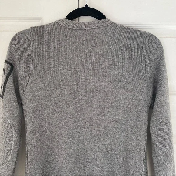 CHANEL 100% Wool Grey Zip Up Logo Sweater Jacket Small - Picture 6 of 10